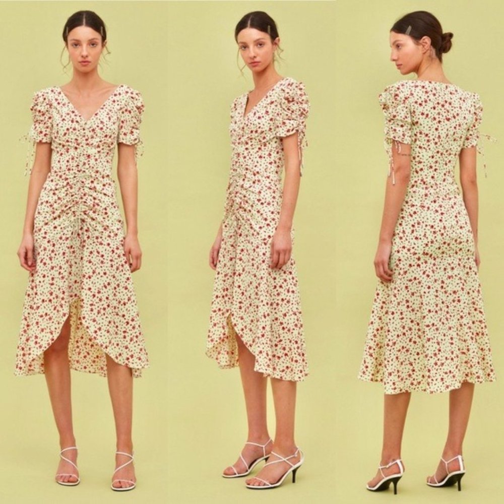 C/MEO COLLECTIVE Intersect Citron Ditsy Midi Dress